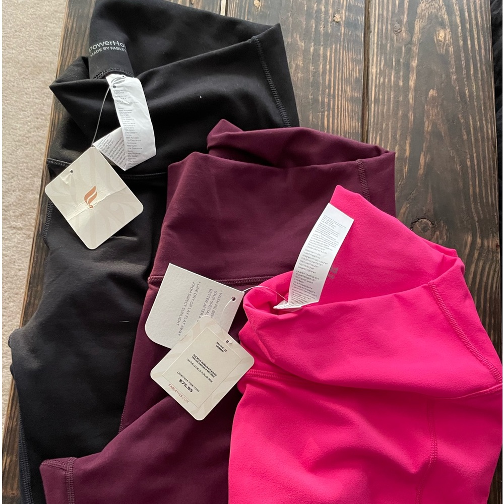 3 Pair Fabletics Power Hold workout pants Size XL